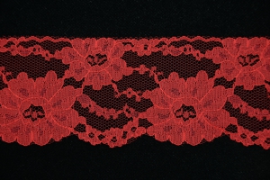 3 inch Flat Lace, Red (25 yards) MADE IN USA